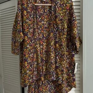 LuLaRoe Purple Floral Women's Blouse